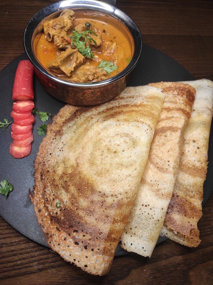 Dosa with Chicken curry